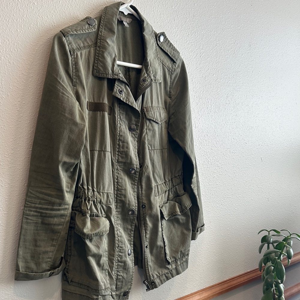 Olive Green Utility Jacket - Picture 3 of 5